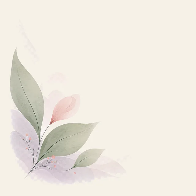 Soft botanical illustration in lavender tones