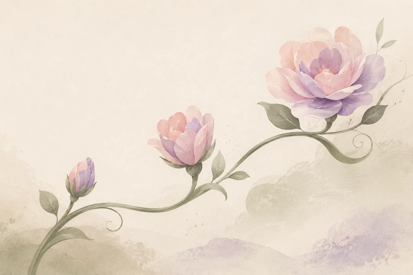 Illustration of a winding path through a soft landscape, symbolising the menopause journey